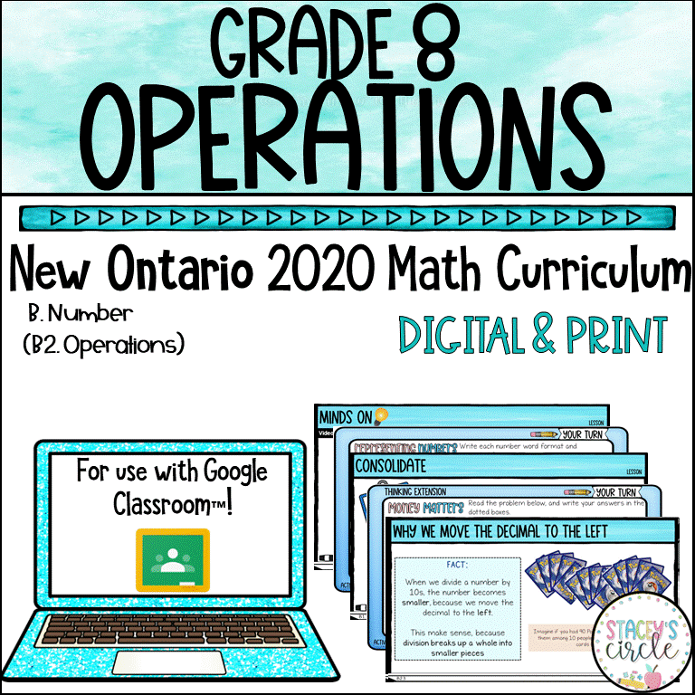 Grade 8 Ontario Math Curriculum Full Year Bundle Stacey's Circle