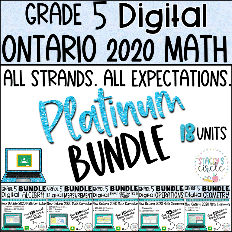 Grade 5 Ontario Math Curriculum Full Year Bundle Stacey's Circle