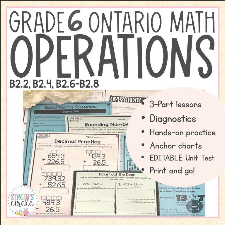 Grade 6 Ontario Math Full Year Bundle Grade 6 Ontario Math FULL Year