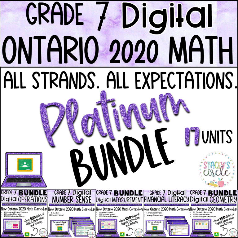 Grade 7 Ontario Math Stacey's Circle Full Year Curriculum