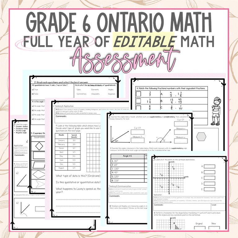 Grade 6 Ontario Math Assessments Stacey's Circle