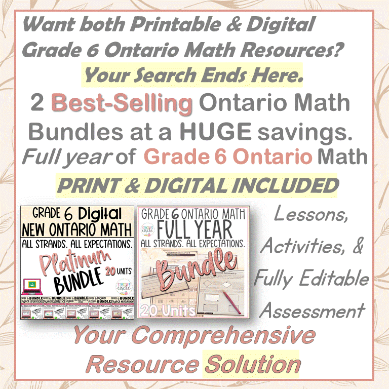 Grade 6 Ontario Math Stacey's Circle