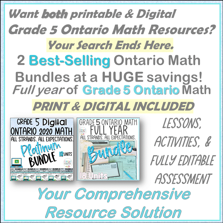 grade 5 ontario math curriculum full year Stacey's Circle