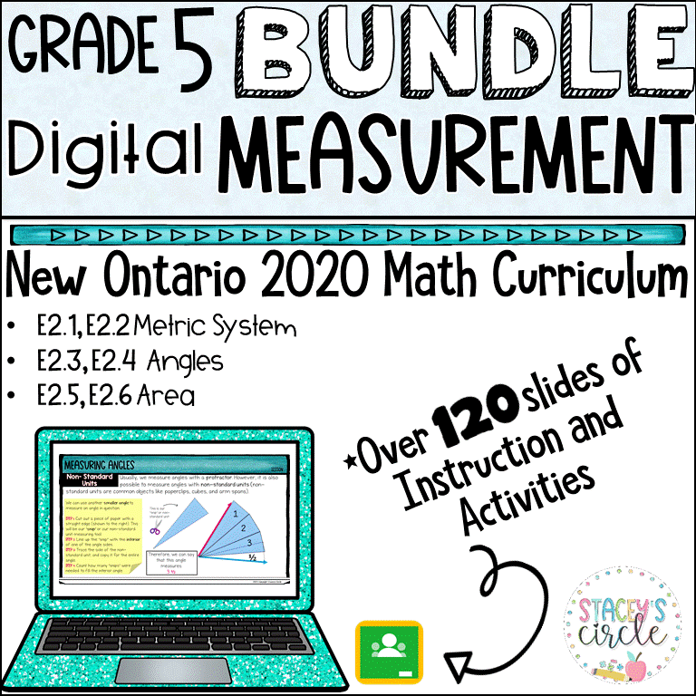 grade 5 measurement ontario math Stacey's Circle