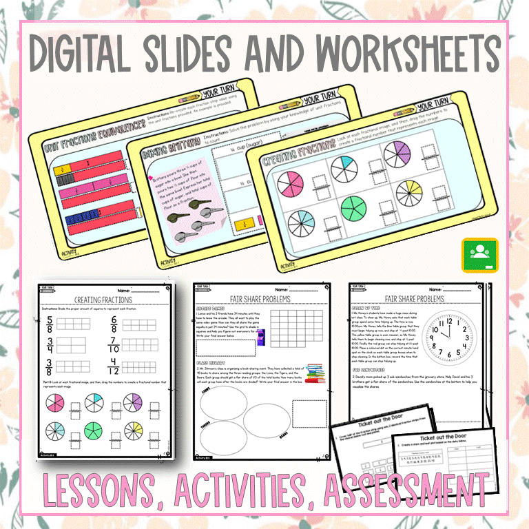 grade 4 fractions and rates ontario math Stacey's Circle