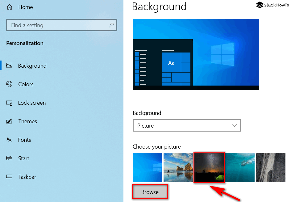How to Change Desktop Background in Windows 10 StackHowTo