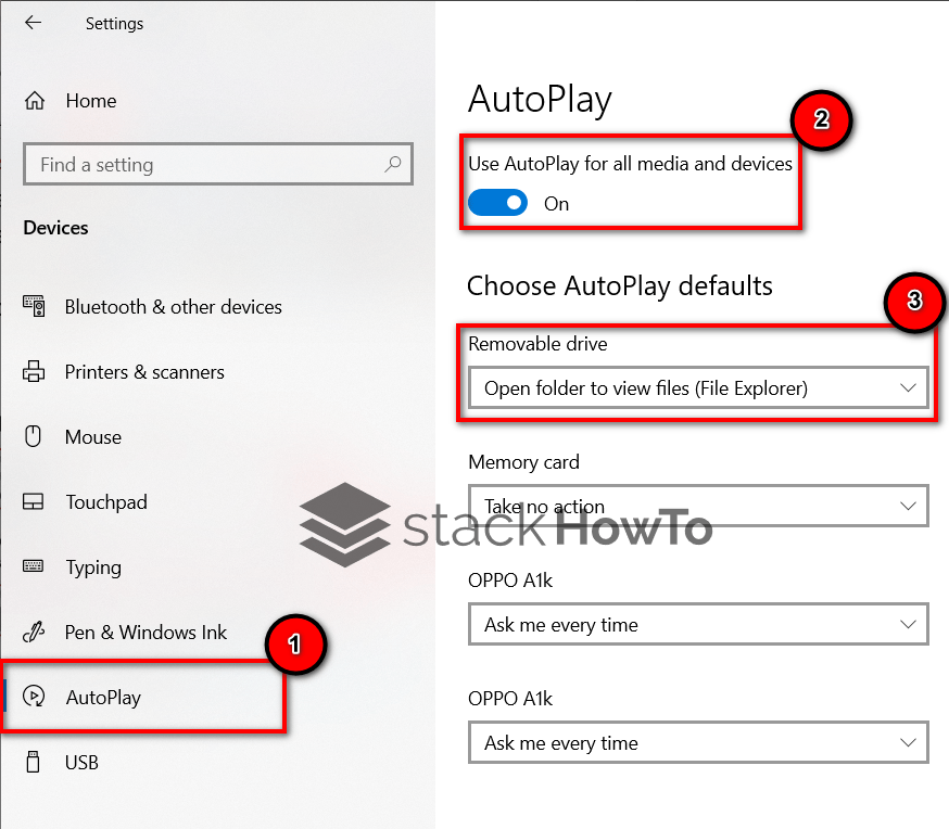 How to Change Default Action on Connecting a USB Device Windows 10