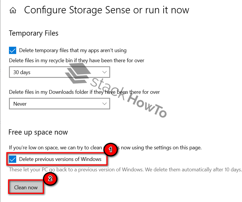 How To Delete Previous Version of Windows in Windows 10 StackHowTo