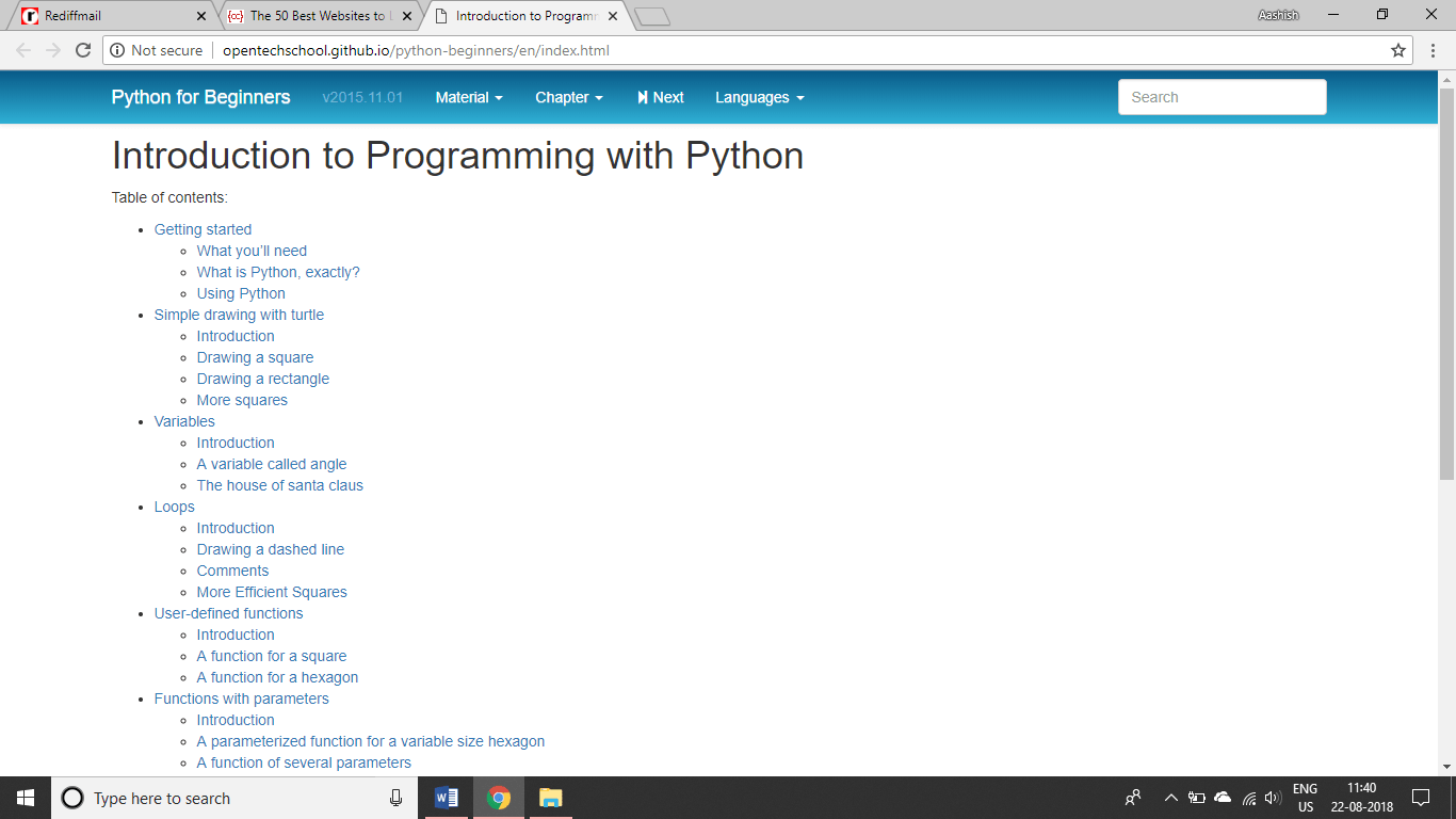Lär dig Python handledning för nybörjare, mellanliggande och