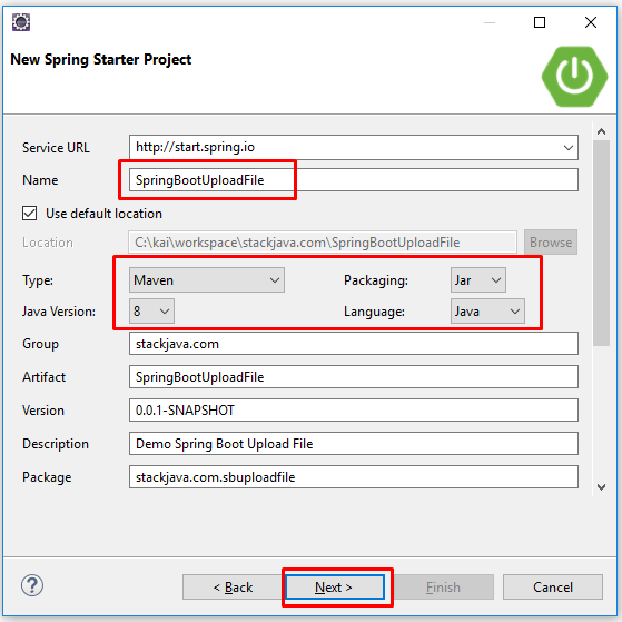 Code ví dụ Spring Boot Upload file (Hướng dẫn Spring Boot Upload File)
