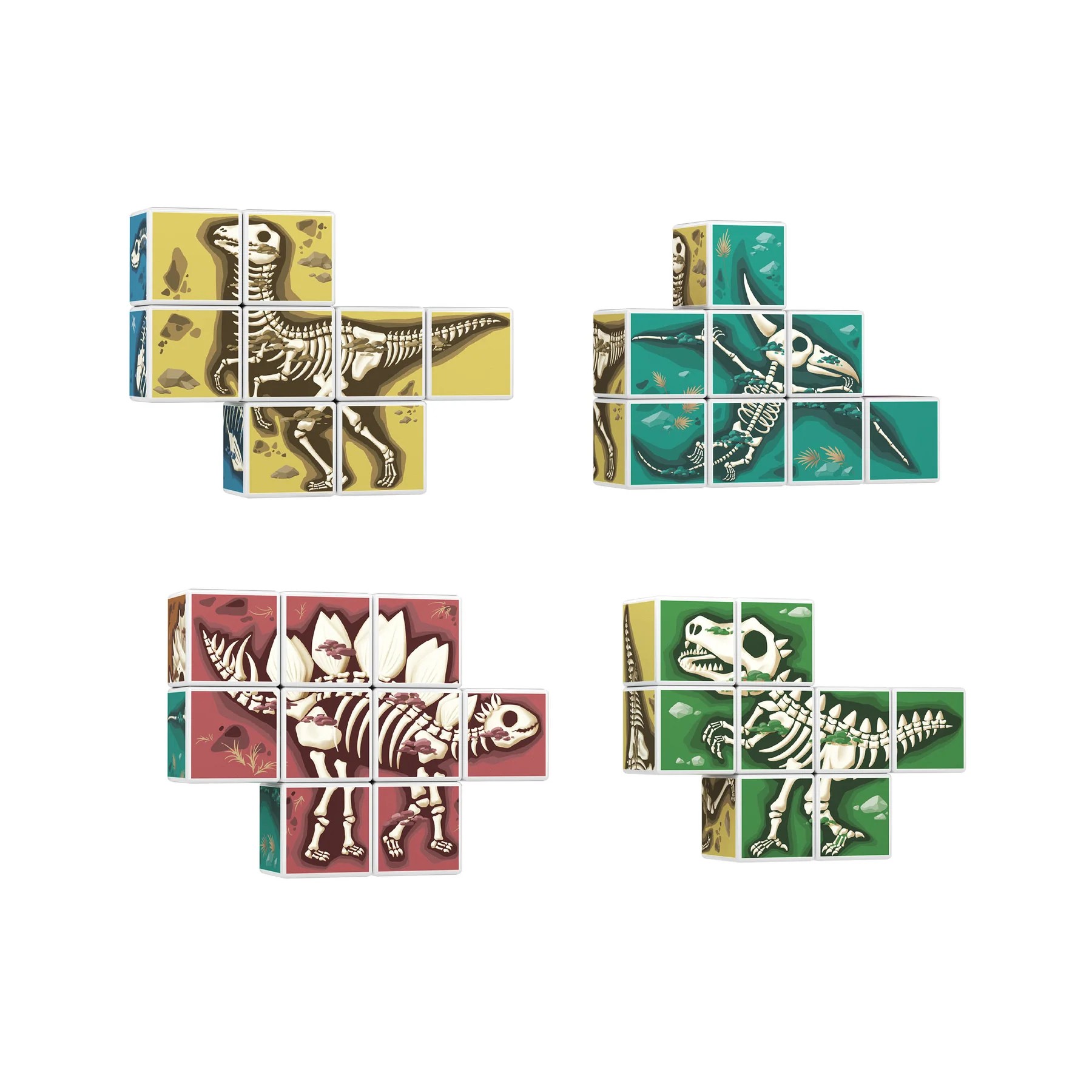 Dinosaur Fossil 3D Puzzle Cube Building Blocks Stacys Sensory Solutions
