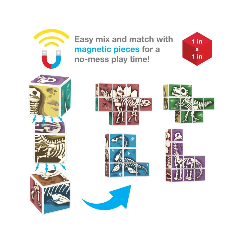 Dinosaur Fossil 3D Puzzle Cube Building Blocks Stacys Sensory Solutions