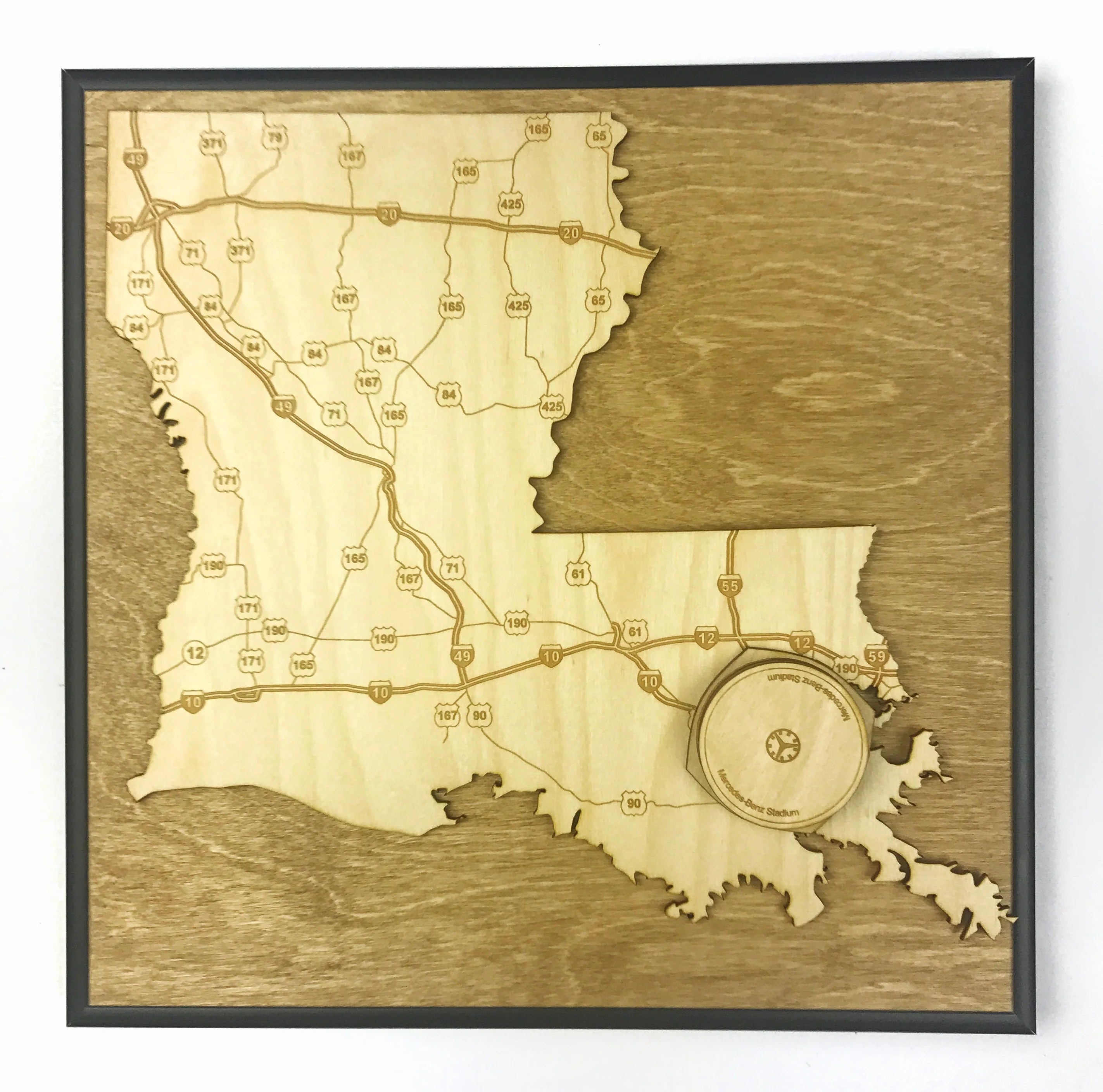 New Orleans, Louisiana Wall Art State Map (MercedesBenz Superdome