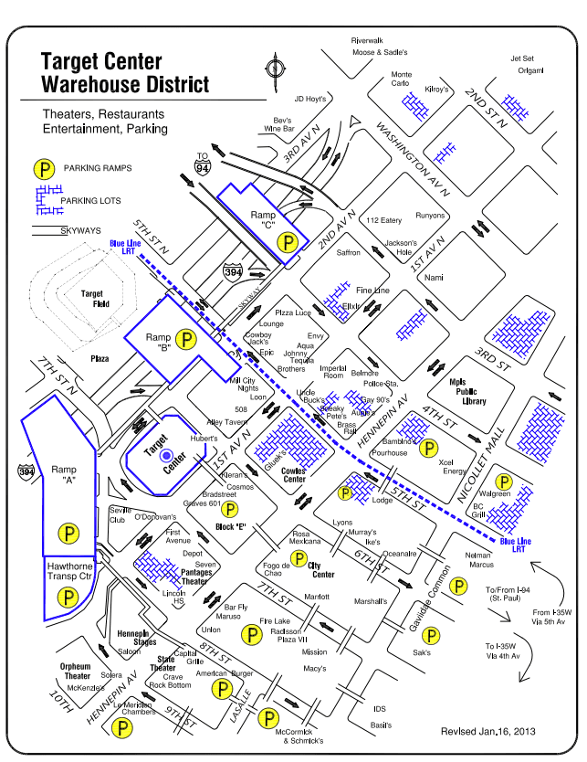 Target Center Parking Guide Ramps, Maps & Rates SPG
