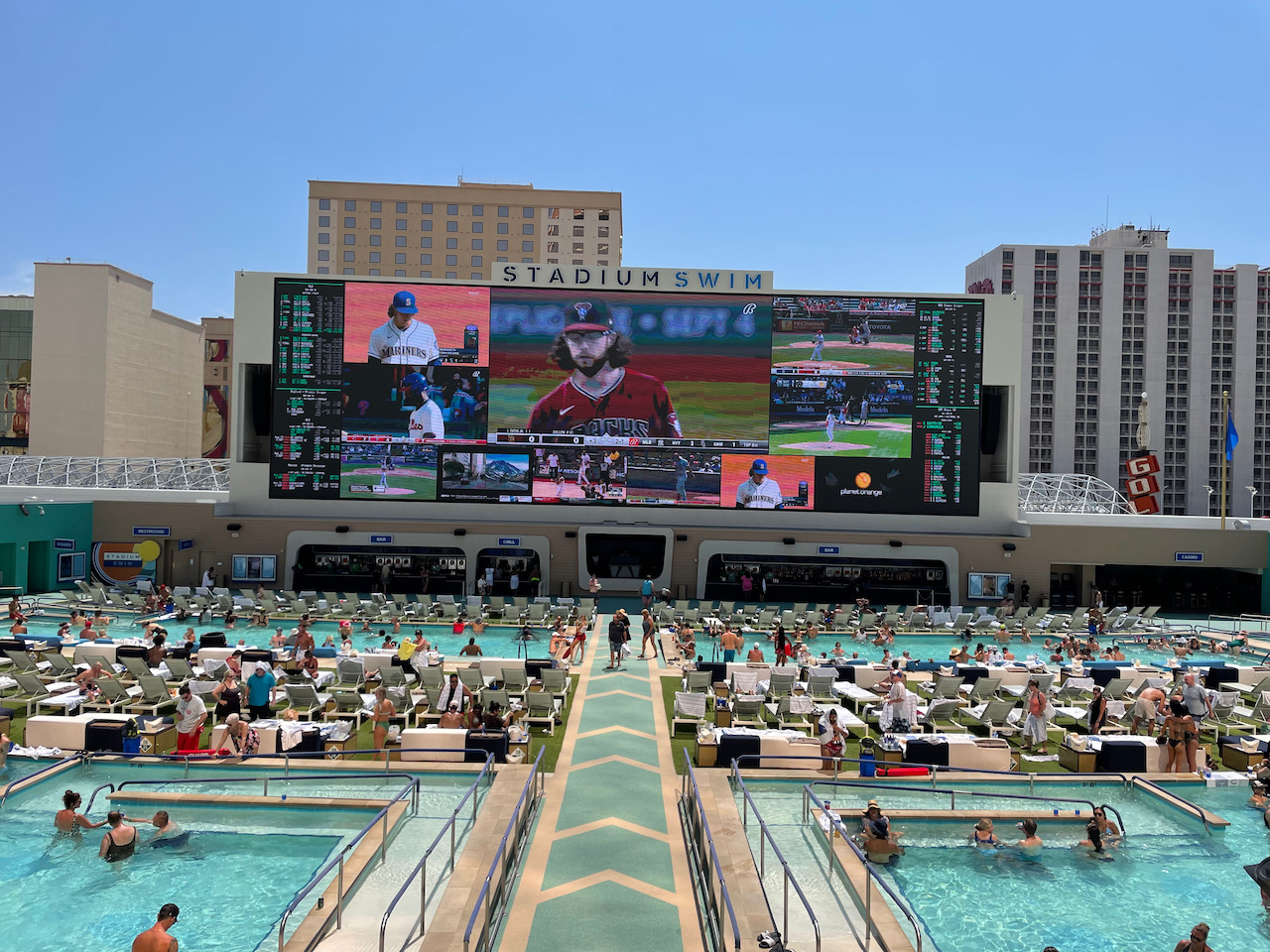 Massive poolside video board makes a splash at Las Vegas' Circa