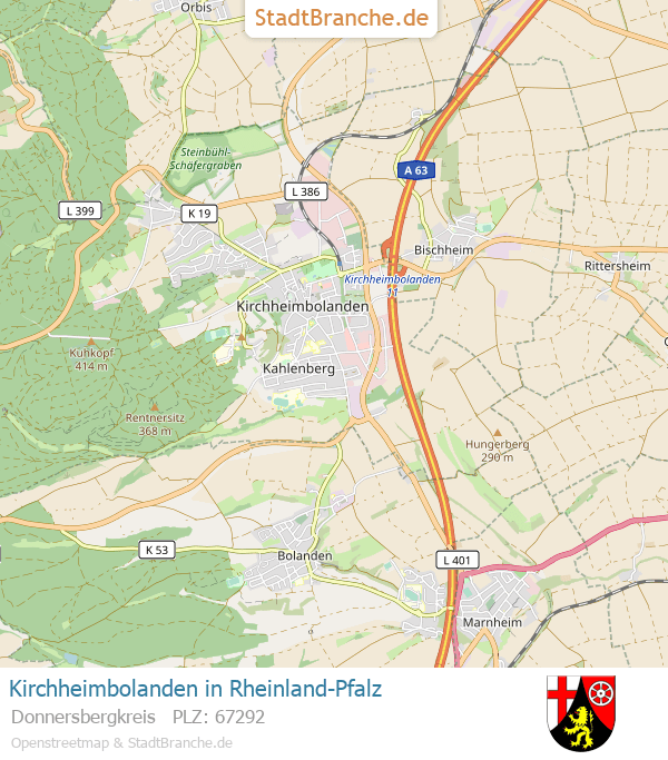 Karte Kirchheimbolanden Kirchheimbolanden › Donnersbergkreis › RheinlandPfalz