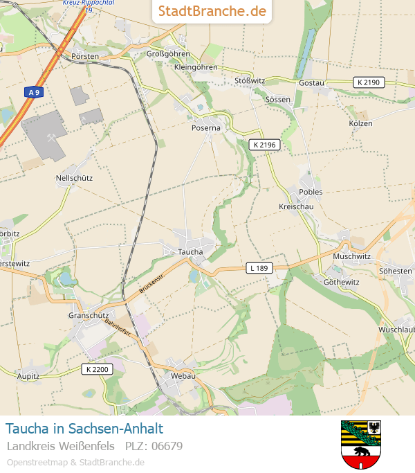 Taucha Karte Taucha › Landkreis Weißenfels › SachsenAnhalt