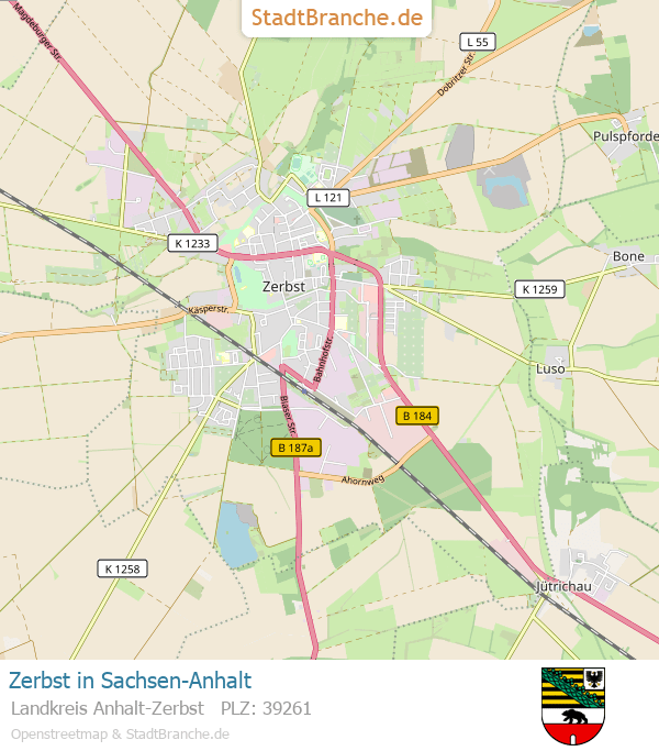 Zerbst Karte Zerbst › Landkreis AnhaltZerbst › SachsenAnhalt