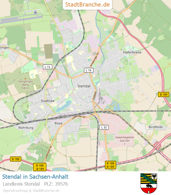 Karte Stendal Und Umgebung Stendal › Landkreis Stendal › SachsenAnhalt