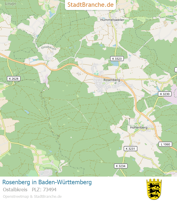 73494 Rosenberg Karte Rosenberg › Ostalbkreis › BadenWürttemberg