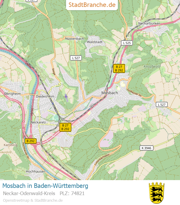 Landkarte Mosbach Mosbach › NeckarOdenwaldKreis › BadenWürttemberg