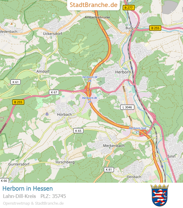 Karte Herborn Herborn › LahnDillKreis › Hessen
