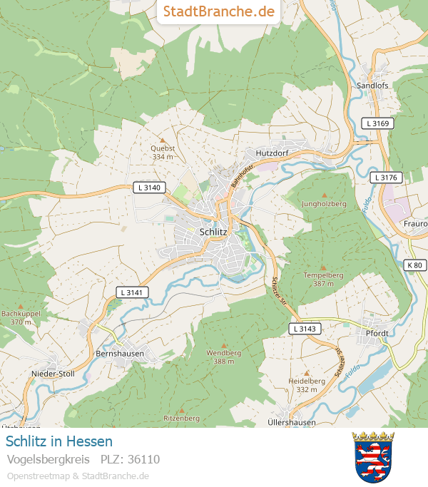 Schlitz Karte Schlitz › Vogelsbergkreis › Hessen