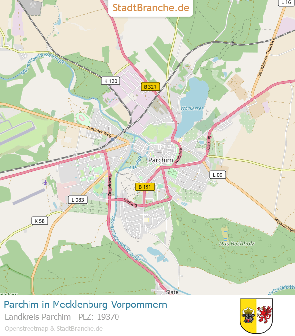 Karte Parchim Parchim › Landkreis Parchim › MecklenburgVorpommern