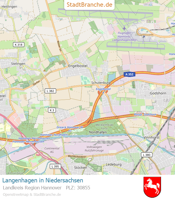 Hannover Langenhagen Karte Langenhagen › Landkreis Region Hannover › Niedersachsen