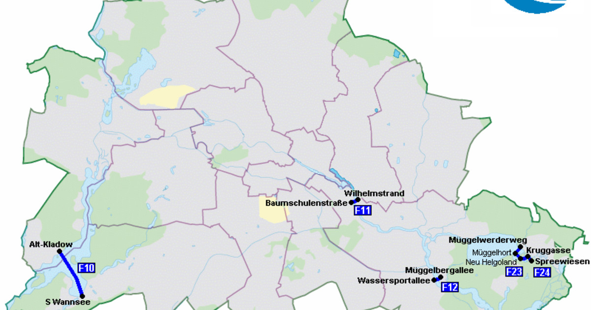 Fähre netzplan und karte von Berlin stationen und linien