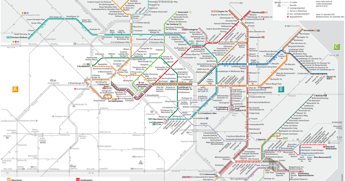 Straßenbahn netzplan und karte von Berlin stationen und linien