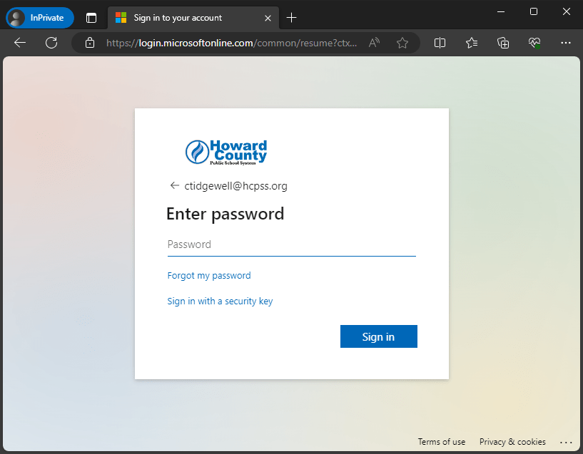 New O365 Login Window Starting Wed., Nov. 1 HCPSS Staff Hub