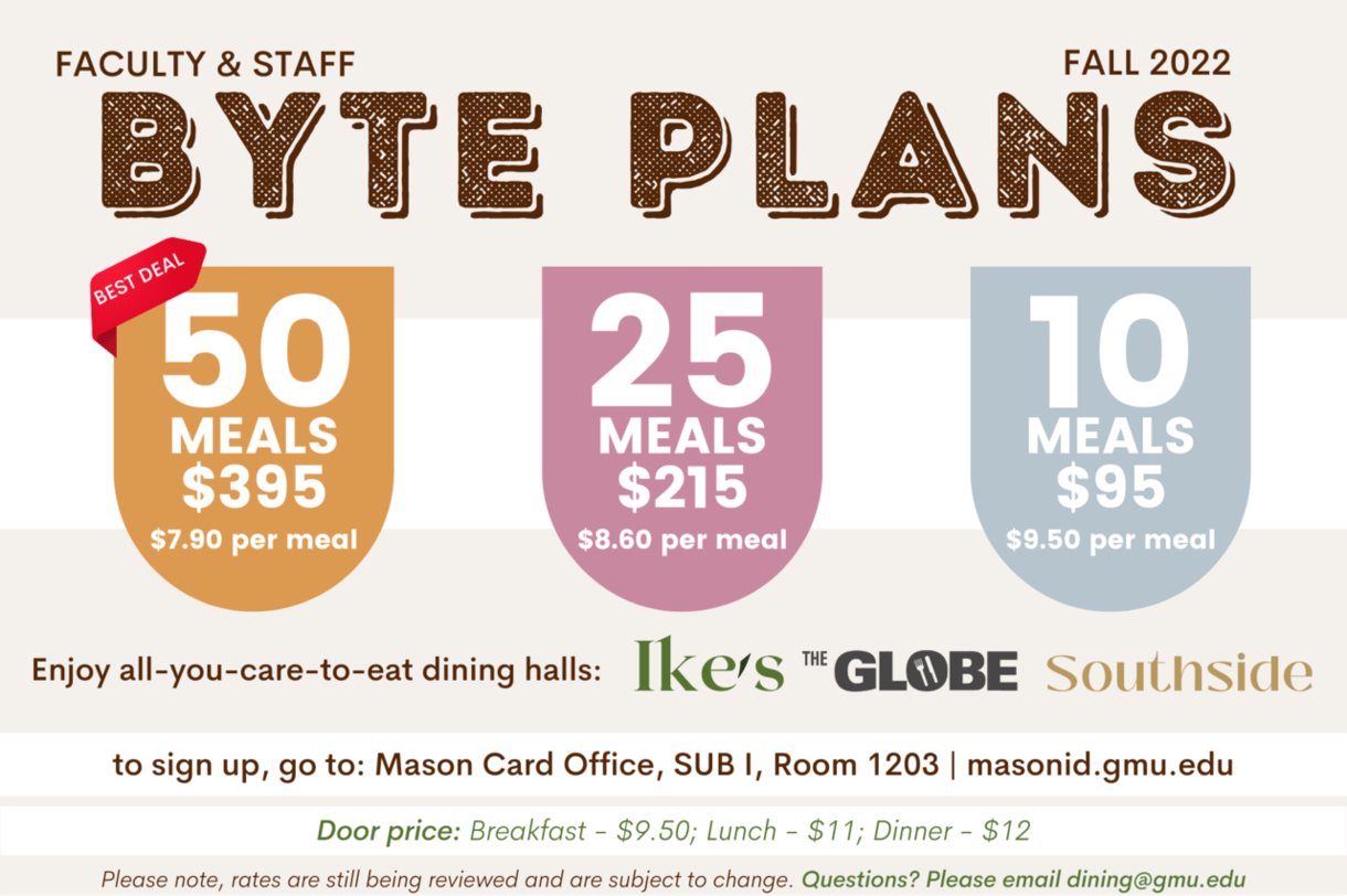 Meal Plans for Faculty and Staff Mason Staff Senate