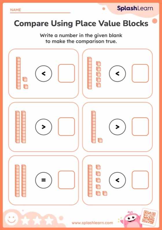 Free Printable Compare Numbers Worksheets | SplashLearn