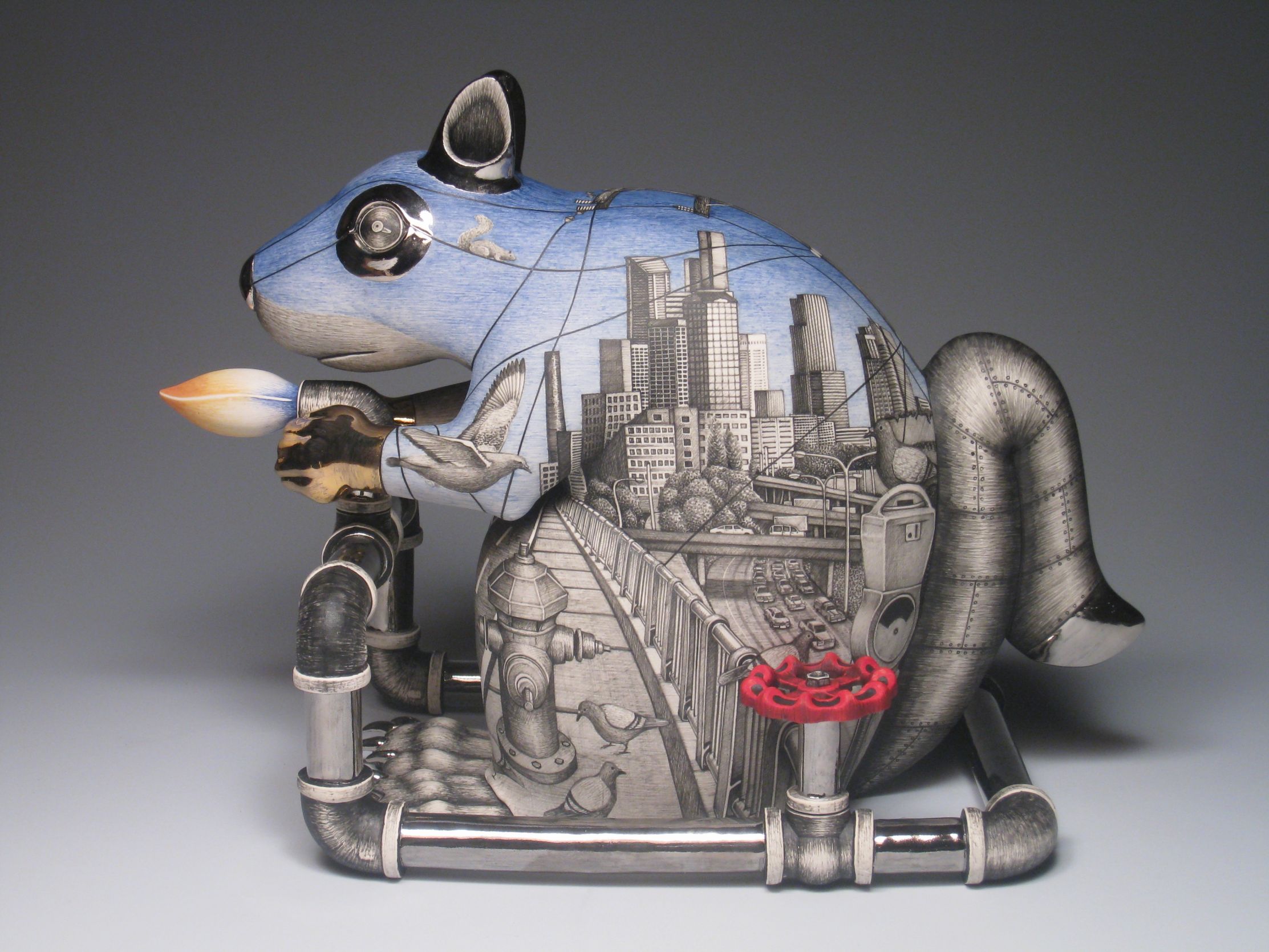 Jason Walker Ceramics Illustrated Porcelain Sculptures