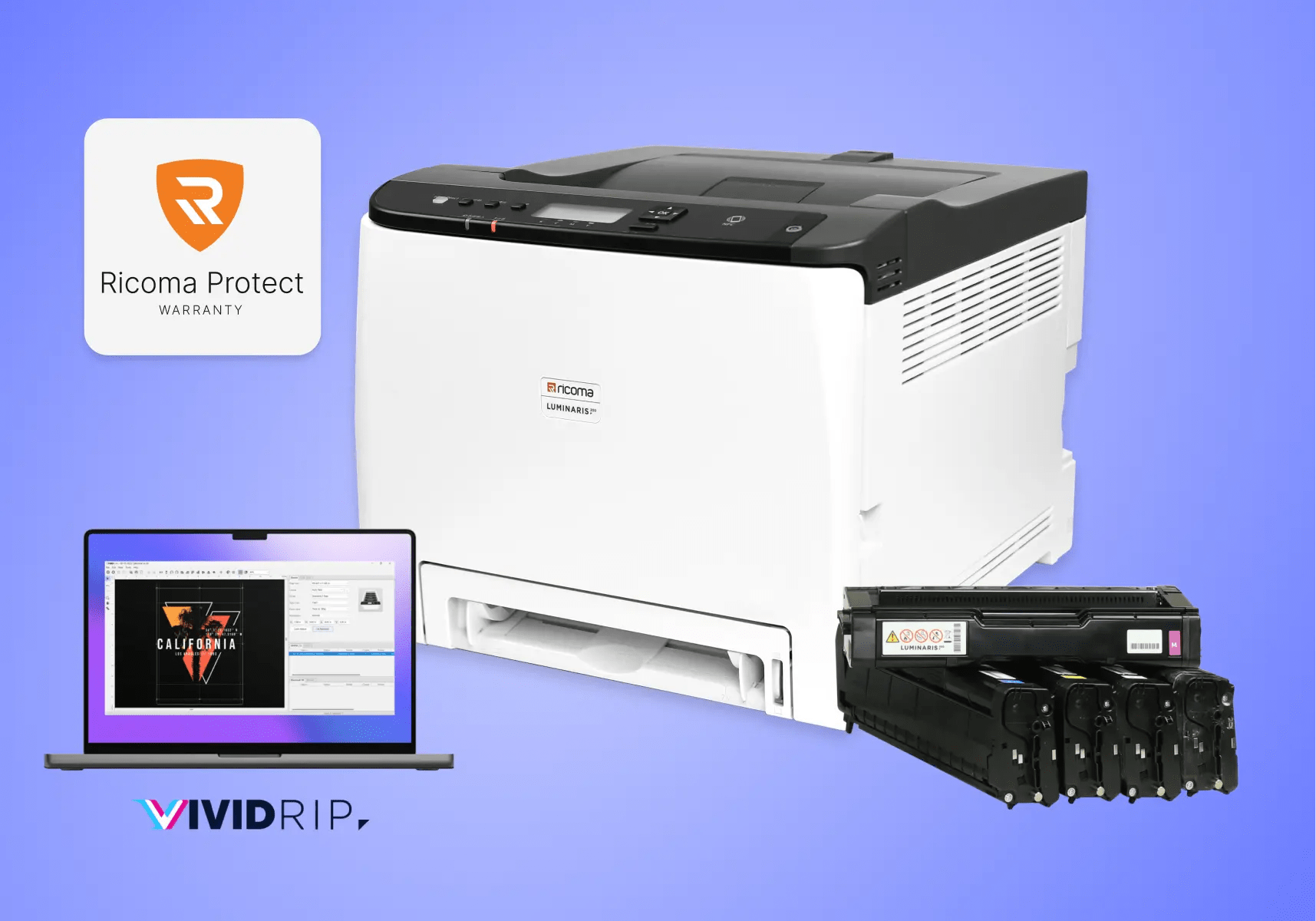 Single-Head Embroidery Machine + White Toner DTF Printer Bundle | Ricoma