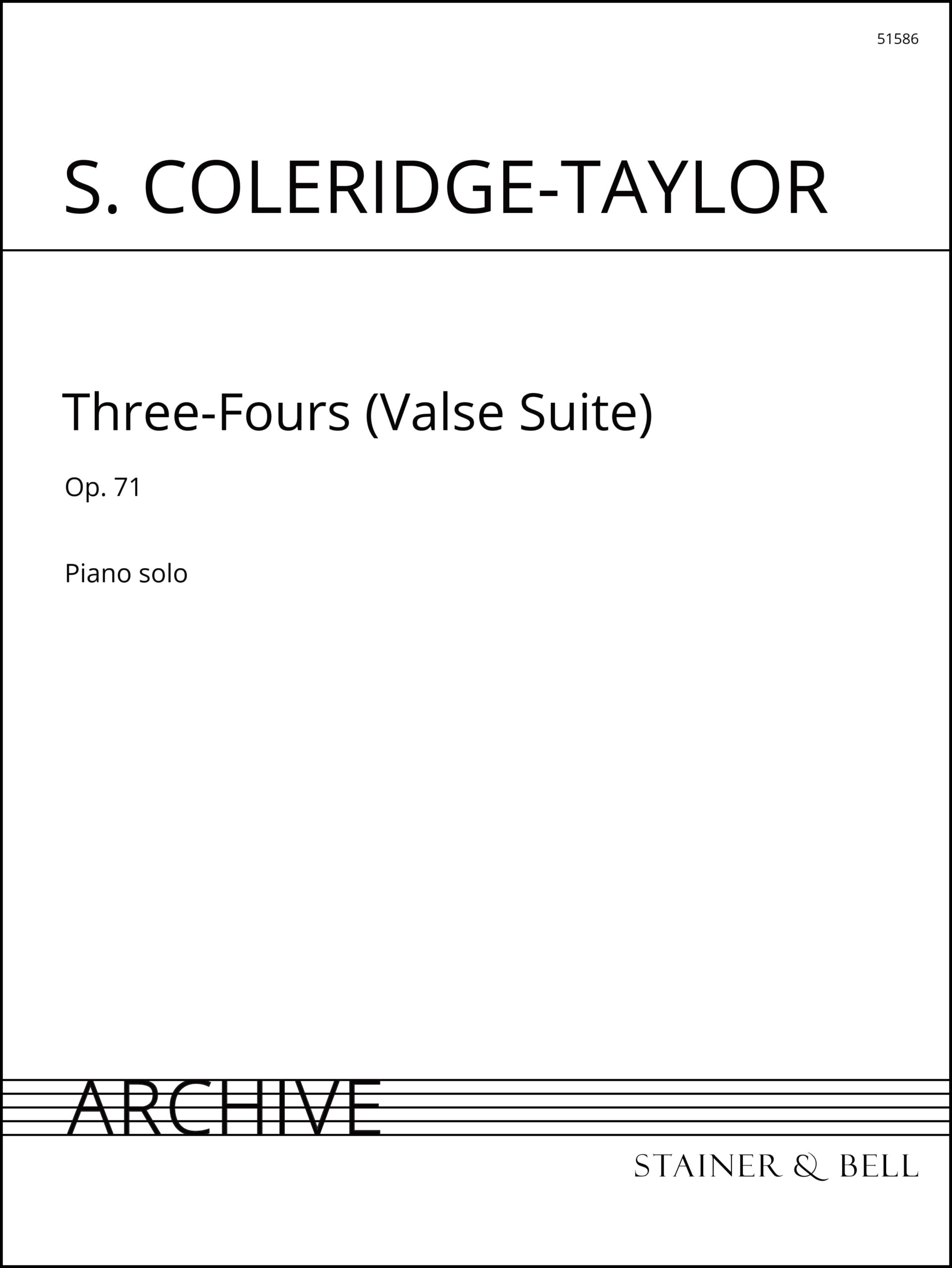 ColeridgeTaylor, Samuel ThreeFours (Valse Suite), Op. 71. Violin and