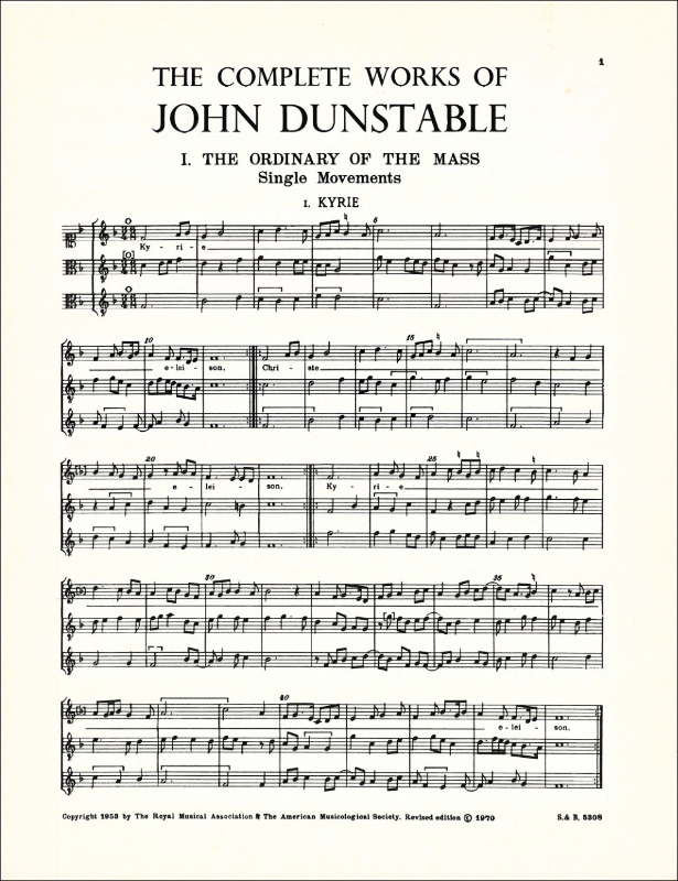 Dunstable, John Complete Works Stainer & Bell