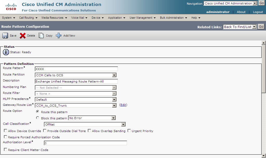 How to configure a SIP trunk between Cisco Call Manager 5.x or 6.x or 7