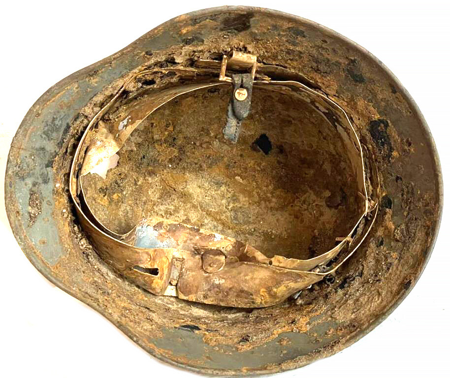 German helmet M35 with double branding ET from Demyansk pocket