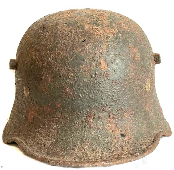 German helmet M17 with horns