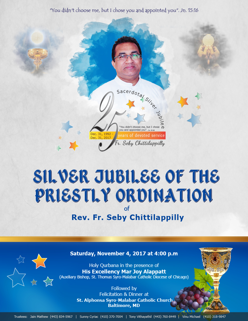Silver Jubilee Celebration St. Alphonsa SyroMalabar Church Baltimore