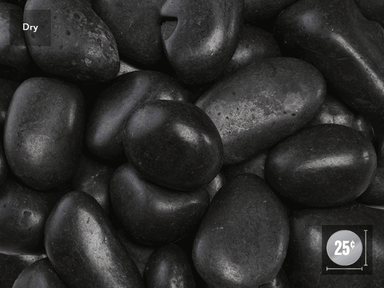 2" 3" ORNATE POLISHED MEXICAN BEACH BLACK PEBBLES St. Amands