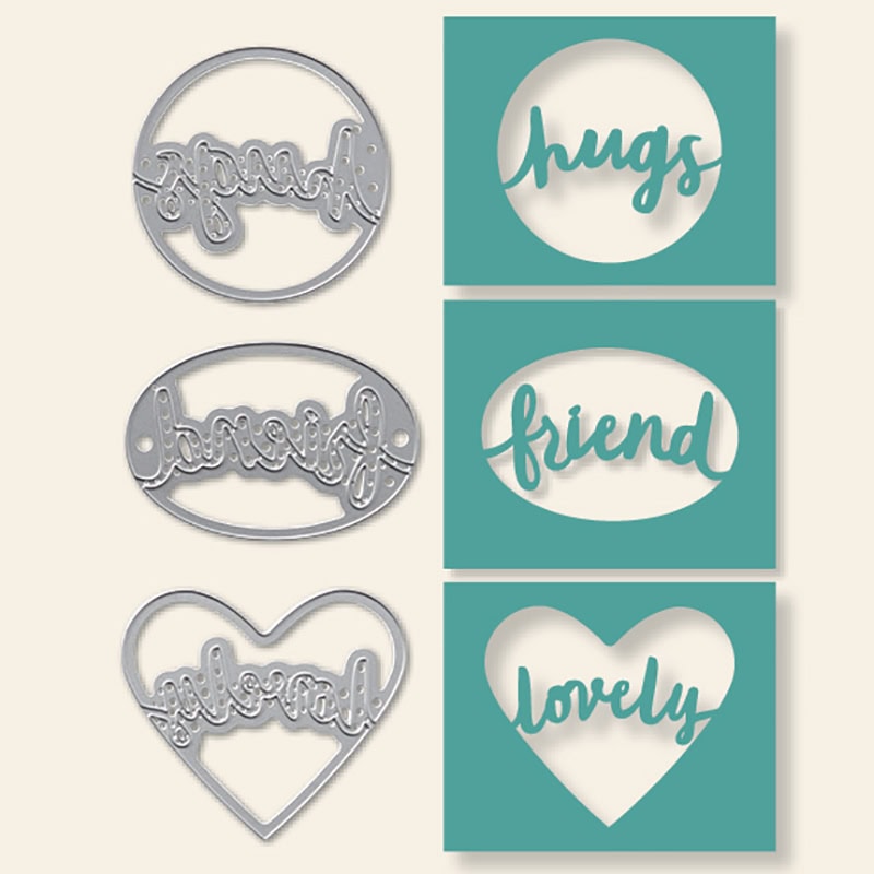 Lovely Words Over Stars Stamp Candy