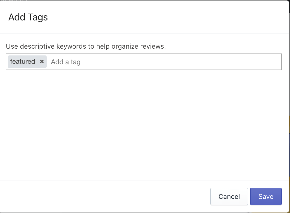 Adding Tags to Reviews Stamped