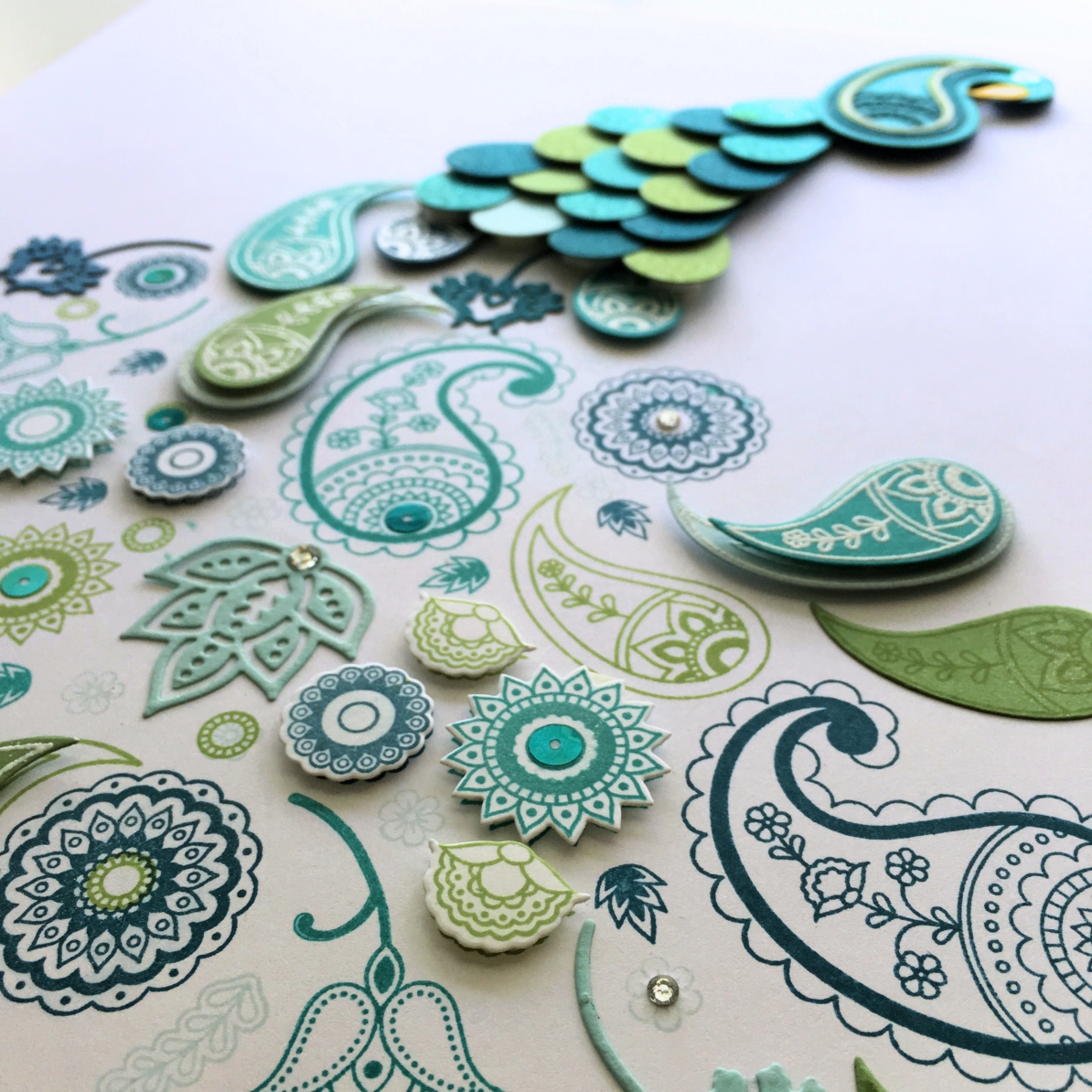 DIY Peacock Craft Stampin Up Paisleys & Posies Peacock Art