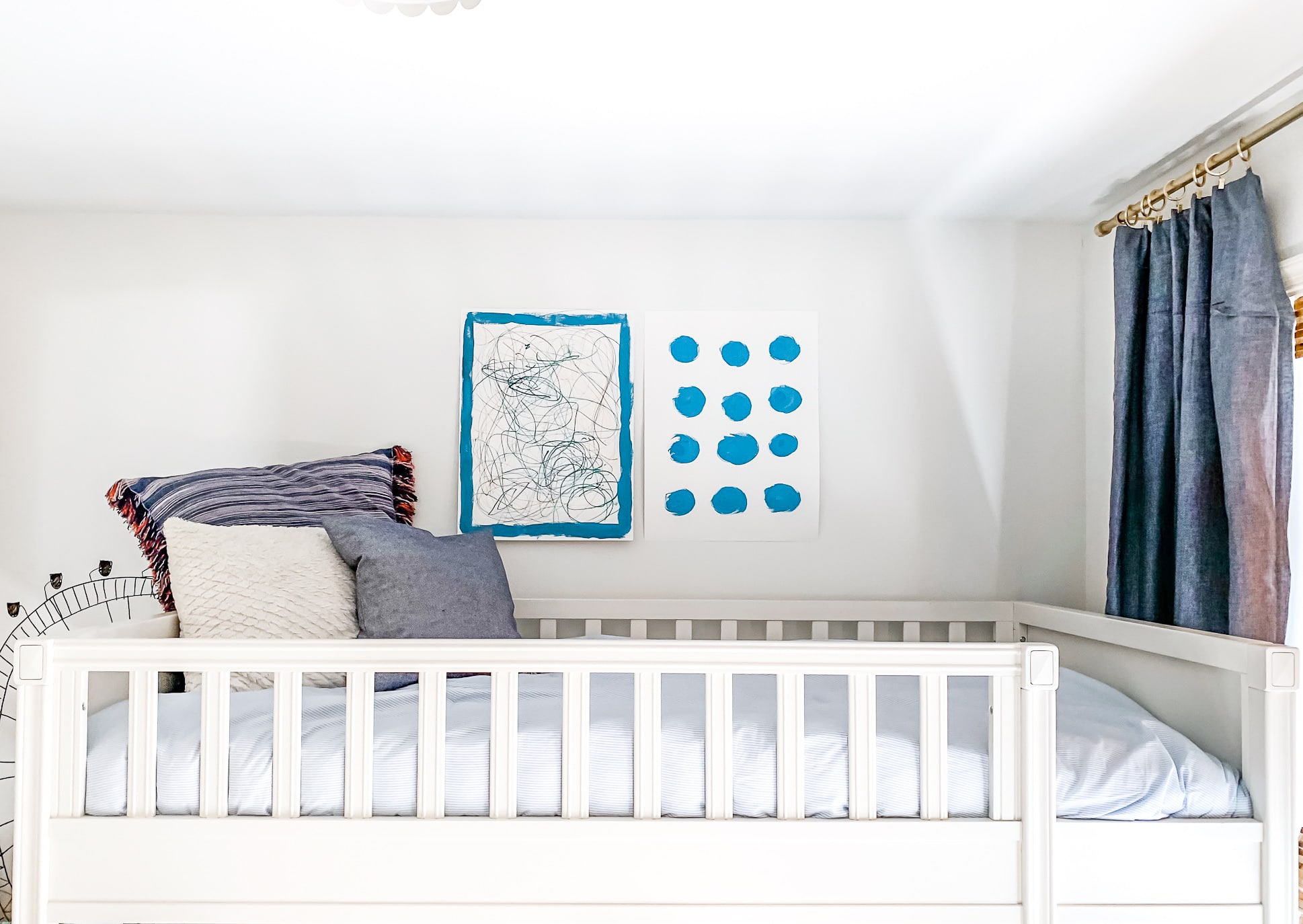 Pink & Blue Children's Bedroom + Wall Mural