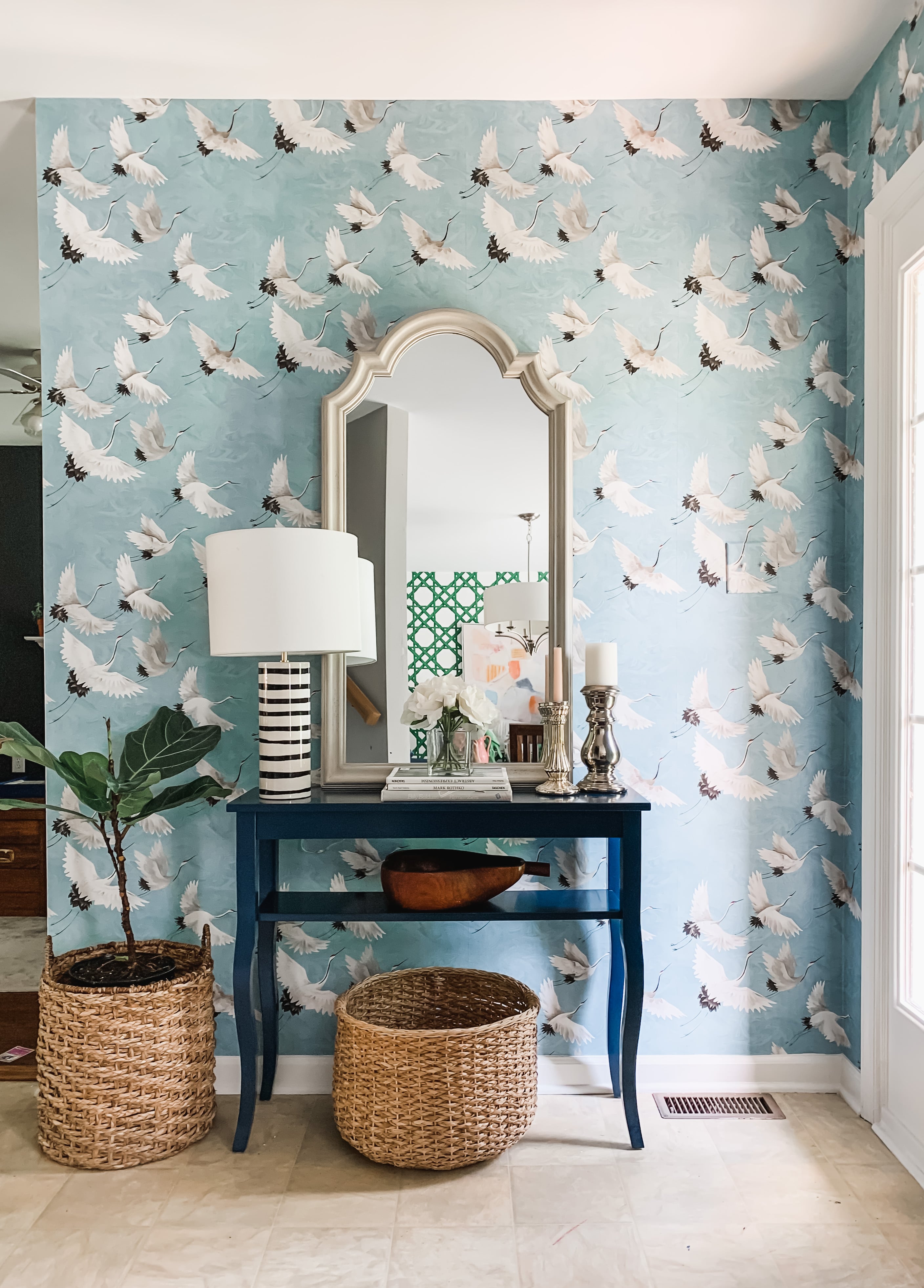 Goodbye Boring, Hello Beautiful, Bold Blue Entryway