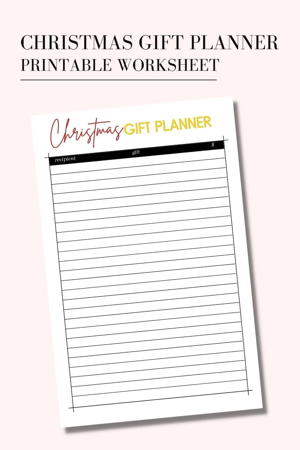 FREE Christmas Gift Planning Worksheet Printable for 2021 (PDF)