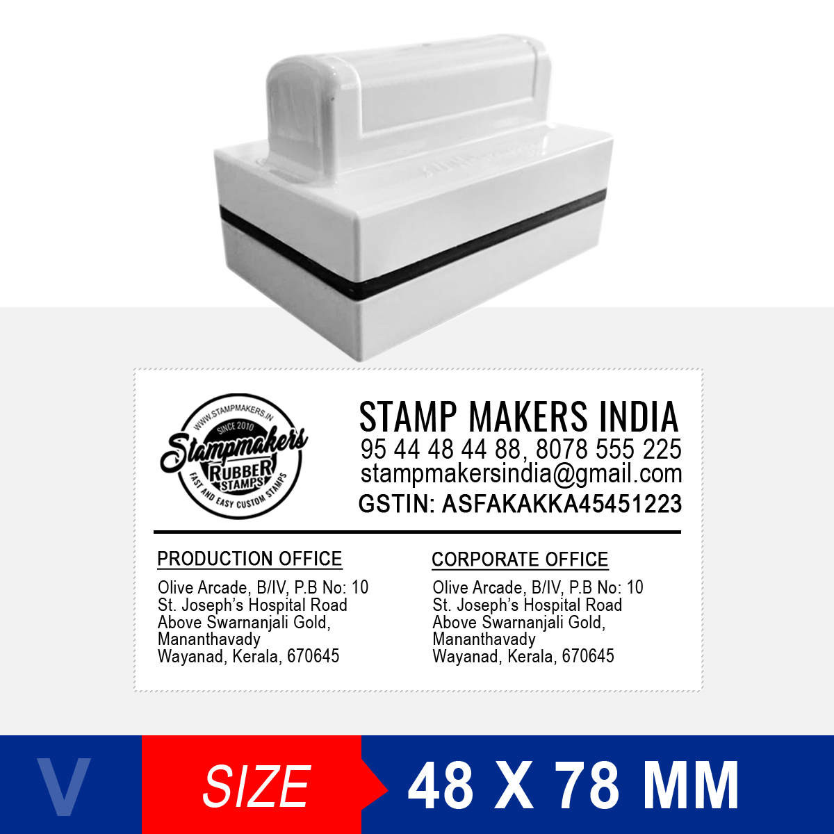 Address Stamp 78x48 mm Online Stamp Makers India, Stamp Makers